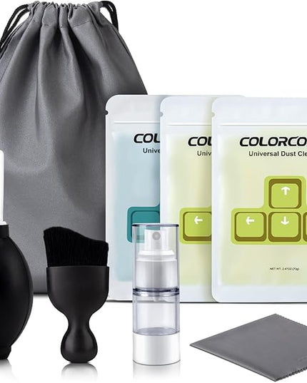 COLORCORAL Laptop Cleaning Kit Keyboard Cleaner Electronic Cleaning Product with 3pack Cleaning Gel, Computer Cleaning Brush Electronic Screen Cleaner for PC, Tablet, Phone, MacBook, Earbud, Car