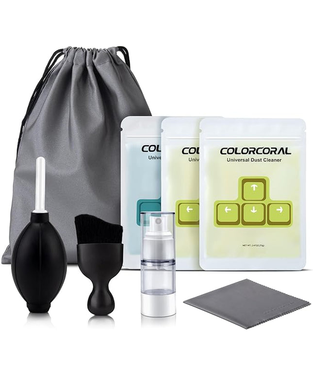 COLORCORAL Laptop Cleaning Kit Keyboard Cleaner Electronic Cleaning Product with 3pack Cleaning Gel, Computer Cleaning Brush Electronic Screen Cleaner for PC, Tablet, Phone, MacBook, Earbud, Car