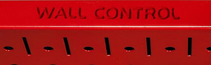 Wall Control Power Tool Storage Organizer Kit Cordless Drill Holder Charging Station Rack 16” x 32” Metal Pegboard Organization System (Red Pegboard)