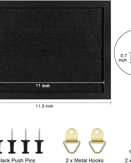 TORASO Cork Board Bulletin Board, 11" X 8" Cork Boards for Walls with Pins, Eye Bolts, gaskets, Screws, Pin Board for Office, School and Home (BK,22 * 30cm,1P)