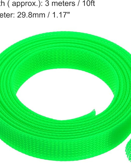 uxcell Expandable Sleeving,1 3/16-inch 10ft Cable Sleeve, Green