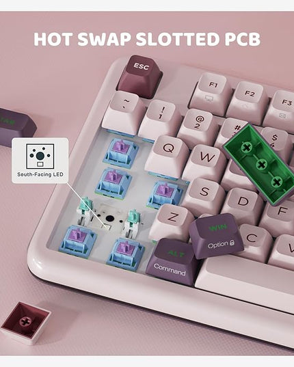 KZZI Z98 Wireless Mechanical Keyboard, Smart Display & Knob, BT5.0/2.4GHz/USB-C, Hot Swappable Custom Keyboard, Pre-lubed Linear Switches, Gasket Mount, RGB Creamy Gaming Keyboard