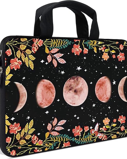 AMARY Laptop Sleeves 11.6" 12" Laptop Handle Bag Neoprene Notebook Carrying Pouch Chromebook Sleeves case Ultrabook Case Tablet Cover Fit Apple MacBook Air HP DELL Lenovo Asus(Flowers Moon)