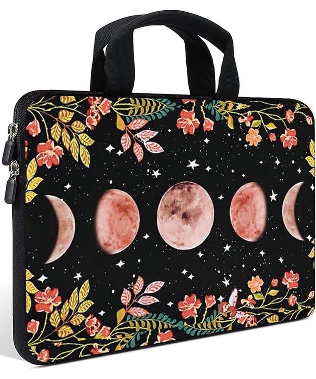 AMARY Laptop Sleeves 11.6" 12" Laptop Handle Bag Neoprene Notebook Carrying Pouch Chromebook Sleeves case Ultrabook Case Tablet Cover Fit Apple MacBook Air HP DELL Lenovo Asus(Flowers Moon)