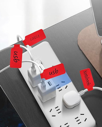 60 Pcs Cable Labels & Reusable Hook and Loop Fastening Ties Set - 30 Pcs Cord or Wire Labels & 30 Pieces Cable Tags for Electronics, Home & Office Cord Management