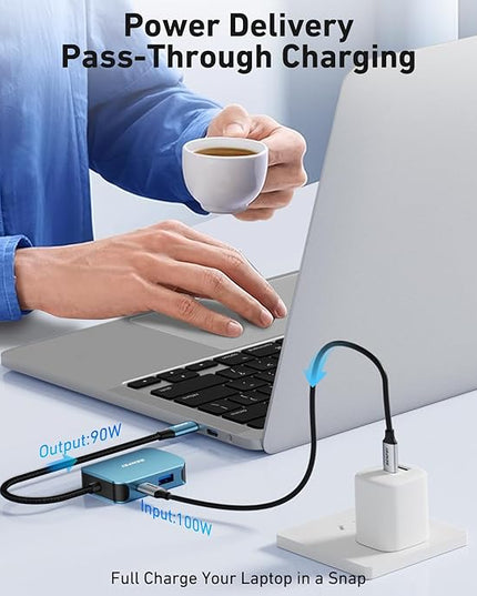 BENFEI USB C HUB 4-in-1, USB Type-C to HDMI VGA Adapter, USB C to USB Adapter, USB Type-C Power Delivery, Compatible with iPhone 15 Pro/Max, MacBook Pro/Air 2023, iPad Pro, iMac, S23, XPS 17