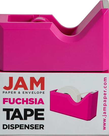 JAM PAPER Colorful Desk Tape Dispensers - Pink - Sold Individually