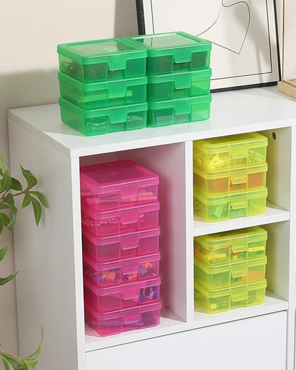novelinks 18 Pack Small Plastic Storage Containers Clear Arts & Crafts Storage Boxes & Organizers Stackable Small Containers With Lids For Organizin (Set 3)