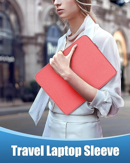 Ctemnpho 17.3inch Portable Monitor Case Storage Bag, Portable Computer Cover Bag with Pocket Zipper for 17.3inch Monitor, Laptop Notebook Computer Gaming Display Protective Travel (Pink)