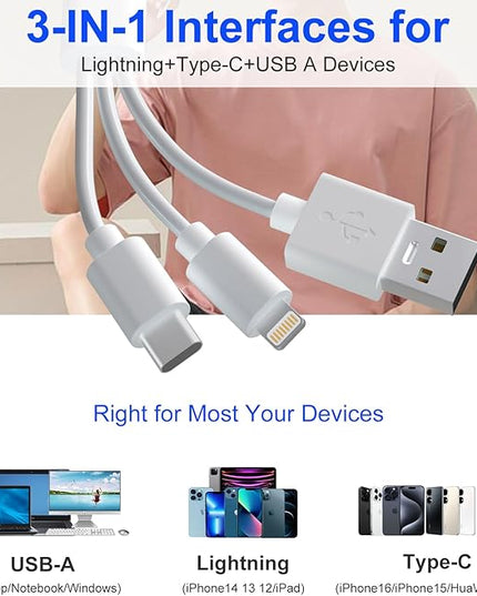 Digital Camera Adapter XD Card Reader - 2025 New SD Card Reader for iPhone 17/16/15/14/iPad/PC/Android/MAC, 3 in 1 Lightning+USB A+USB C OTG Adapter Plug & Play MicroSD SD/TF/XD Picture Reader