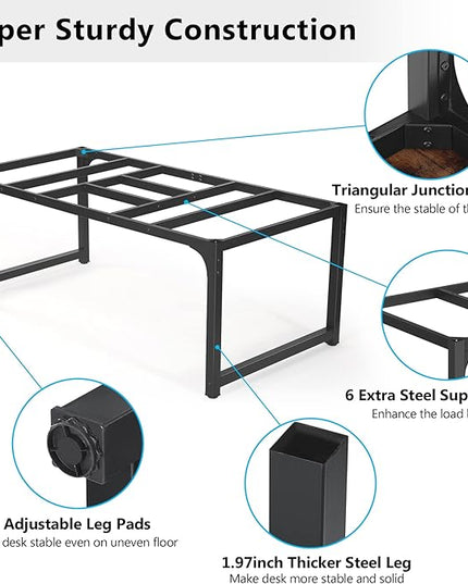 Tribesigns Modern Computer Desk, 70.8 x 35.4 inch Large Executive Office Desk Computer Table Study Writing Desk Workstation for Home Office,Rustic/Black
