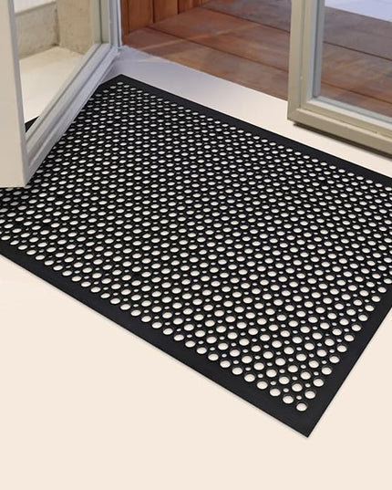 Outdoor Rubber Mat for Floor Anti-Fatigue Non Slip Commercial Restaurant Floor Mats 36" x 60" New Heavy Duty Rubber Kitchen Drainage Mat Black Bar Floor Mat
