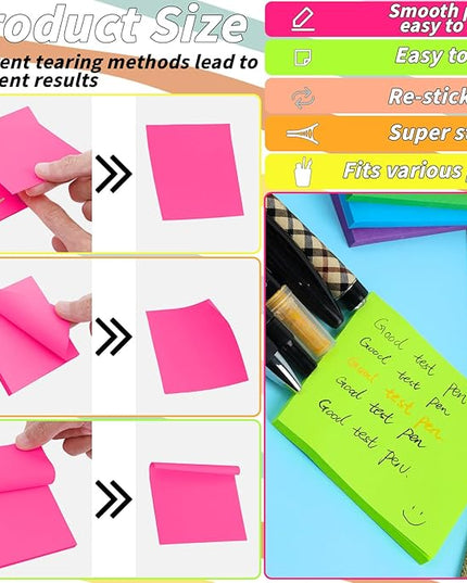 35 Pack Sticky Notes Bulk 3 x 3 In Self Stick Notes Pads Colorful Posted Note in 5 Bright Color Adhesive Paper Memo 75 Sheets/Pad Easy to Post note pad for Office Home School Notebook Wall Door Window