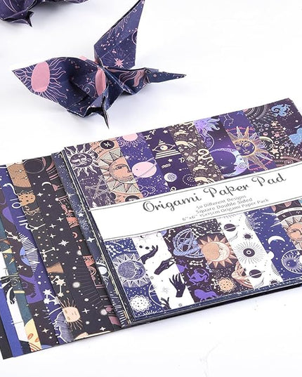 Origami Paper Kit 50 Sheets 70GSM 6 Inch Square Double Sided Color 50 Vivid Japanese Washi Chiyo Colors for Hand Crafts Origami Paper Arts Creativity.Constellation