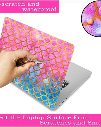 Laptop Skin Sticker Decal,12" 13" 13.3" 14" 15" 15.4" 15.6 inch Laptop Vinyl Skin Sticker Cover Art Protector Notebook (2 Wrist Pad Skins Included), Decorative Waterproof Removable, Mermaid Scale
