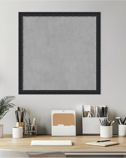 Amanti Art Black Framed Magnetic Board 22x22 Medium Vision Board for use with Magnets, 100% Metal Sheet to Display Items as Office Decor or for Home Organization in mudroom, Kitchen or Kids Room