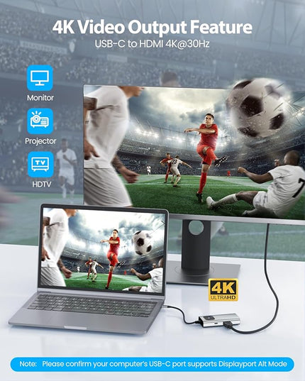 GiGimundo USB C Hub 5 in 1 Multiport Adapter for Laptop/Mac, 4K@60Hz USB C to HDMI Splitter, 60W Power Delivery, 3xUSB Data Ports, USB C Dongle for MacBook Pro/Air, iPad Pro, iMac, iPhone 17/16/15