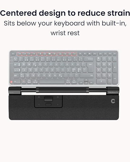 Contour RollerMouse Pro Ergonomic Central Rollerbar Design for Neck, Shoulder & Wrist Pain Relief, 6 Programmable Buttons, 600-2800 DPI, Productivity Plug & Play Mac & PC - Wireless - Slim