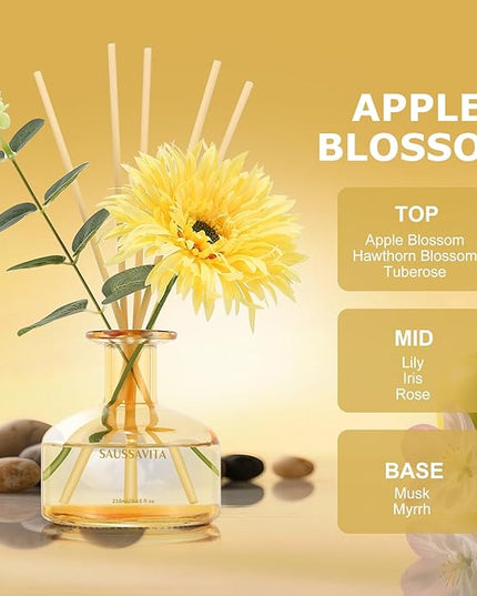 Reed Diffusers Set Orchard Reverie Scent, Reed Diffuser for 120 Days, 7.10 oz Diffusers for Home with 7 Diffuser Sticks, Perfect for Bathroom, Shelf Decor, Air Fresheners