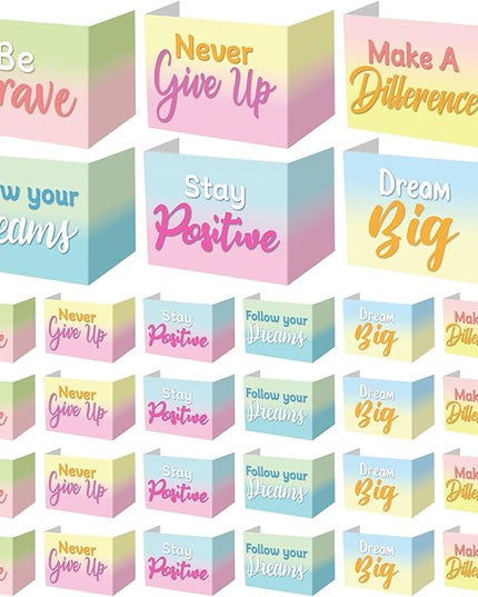 Honoson 24 Pcs Bulk Inspirational Privacy Folders for Students Cardboard Test Privacy Boards Motivational Words Desk Dividers Shield for Classroom School Study Supplies, 6 Styles (Macaron)