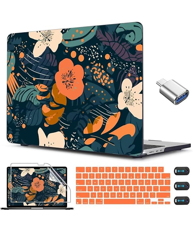 CISSOOK Compatible with MacBook Air 13.6 inch Case 2025 2024 2023 2022 Release M4 M3 M2 Chip, Plastic Flowers Hard Shell Keyboard Cover for MacBook Air 13.6 inch Case A3240 A3113 A2681, Little Flower