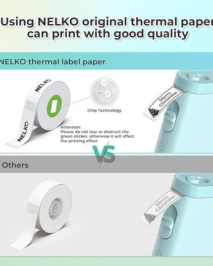 Nelko Label Maker Machine with Tape, P21 Bluetooth Label Printer, Wireless Mini Label Makers with Multiple Templates for School Office Home, Cyan