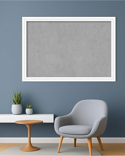 Amanti Art White Framed Magnetic Board 27x39 Large Vision Board for use with Magnets, 100% Metal Sheet to Display Items as Office Decor or for Home Organization in mudroom, Kitchen or Kids Room