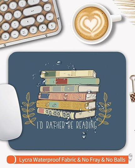 Square Mouse Pad Books, Personalized Premium-Textured Custom Mouse Mat Design, Washable Mousepad Cloth, Non-Slip Rubber Base Computer Mouse Pads for Wireless Mouse