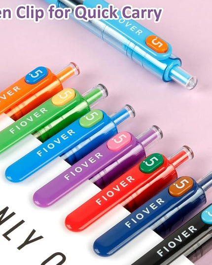 FIOVER Colored Gel Pens, 0.5mm Quick Dry Ink Fine Point Smooth Writing Colorful Pens for Journaling, School Supplies, Gifts for Nurses and Teens, Stocking Stuffers for Women (8PCS)