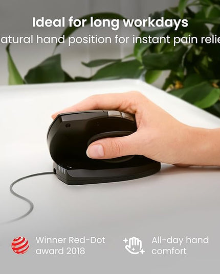 Contour Unimouse Ergonomic Vertical Mouse Adjustable 35°-70° Tilt Angle, 6 Programmable Buttons for Productivity, Customizable Thumb Rest for Wrist Pain Relief | Plug & Play Mac/PC - Wired - Right