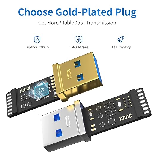 USB 3.0 Extension Cable 16.4FT Type A Male to Female Active Extender Cord with 1 Extension Chipsets Signal Booster and 1 USB-C Charging Port, for Webcam, PlayStation, Printer, Camera