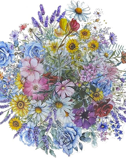 100 Pcs Natural Flower Stickers for Scrapbooking Junk Journal Notebook Planner Card Making Collage Envelope Water Bottle Phone Case Craft, Rose, Daisy, Lavender, Sunflower, Wildflower Stickers