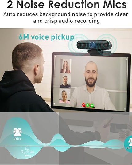 saylas 2K Webcam with Microphone, 78°FOV FHD Streaming Camera with 2K/30fps, 1080P/60fps, Privacy Cover, Plug & Play USB Web Cam, Autofocus, Webcam for PC, Computer Web Camera for Laptop, Mac, Zoom