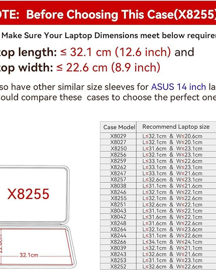 Smatree Hard EVA Protective Sleeve Case Compatible for 14 inch ASUS Vivobook 14X OLED K3405 Laptop, for 14.5 inch ASUS Zenbook Pro 14 OLED ux6404 Laptop Notebook Bag (X8255)