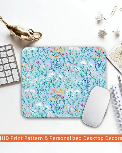 Square Mouse Pad Plants,Personalized Premium-Textured Custom Mouse Mat Design,Washable Mousepad Lycra Cloth,Non-Slip Rubber Base Computer Mouse Pads for Wireless Mouse