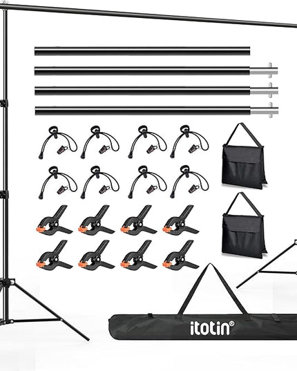 Backdrop Stand 10x7ft(WxH) Photo Studio Background Stand Support System Backdrop Support Kit, for Photography, Advertising Display, Parties Decoration