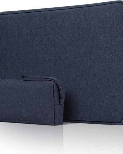 14 Inch Laptop Sleeve Case for 14-Inch MacBook Pro M1 M2 M3 M4 Laptop Computer Notebook, Slim Waterproof Polyester Carrying Case Padded Bag with Small Pocket, Navy Blue