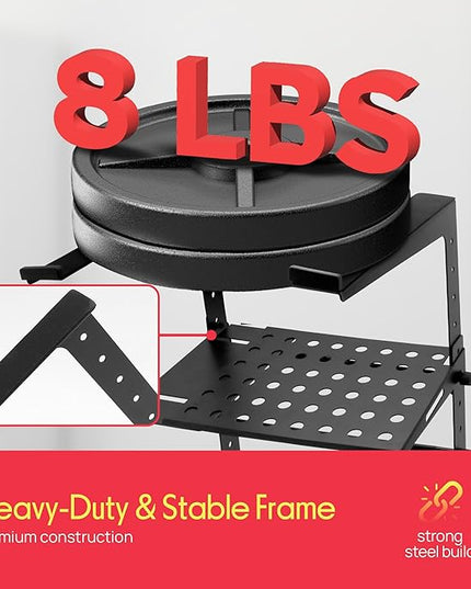 Pyle Adjustable Laptop Stand - Desk Riser for Laptop, CD Player/Controller, EFX Machine or Lighting Controller, with Shelf Storage, 4 Easy Line-It-Up Height Adjustments