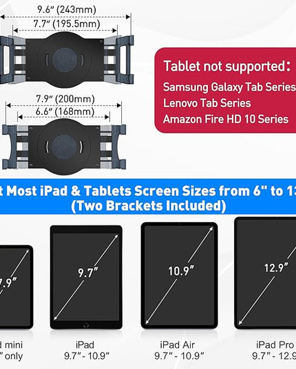 AboveTEK Retail Kiosk iPad Stand, 360° Rotating Commercial POS Tablet Stand, Fits 6"-13" (Screens) iPad mini Pro-Business Swivel Tablet Holder, for Store Office Reception Kitchen Desktop (Black)