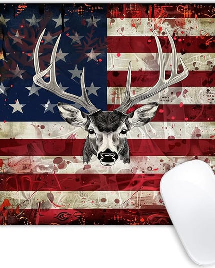 Square Mouse Pad Colorful Deer and National Flag-3,Gaming Mouse Pads for Desk,Soft Computer Waterproof Non-Slip Mouse Mat