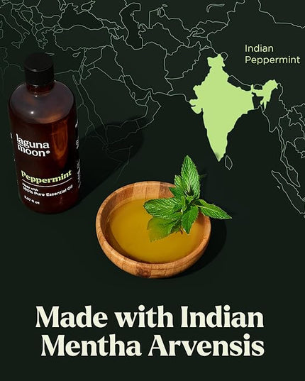 Lagunamoon Peppermint Oil - Natural Pure Essential Oils for Diffusers, Aromatherapy, Humidifiers, Candle Making Scents - Fresh Fragrance Scents for Home, Office, Cars and Cleaning Products (150mL)