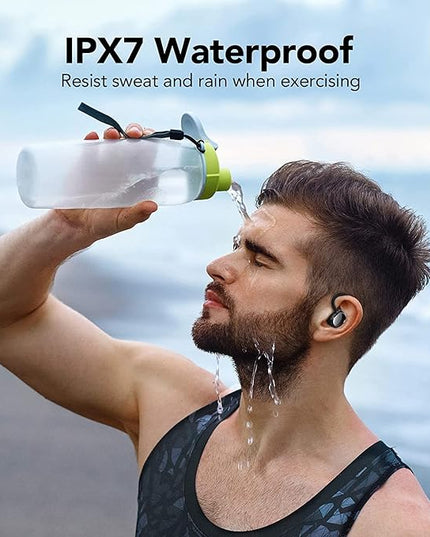 KT1 Bluetooth Headphones Wireless Earbuds 120hrs Playtime Wireless Charging Case Digital Display, Ear Buds with Earhook,IPX7 Waterproof, Deep Bass 2.0,Over-Ear Earphones for Sport Running