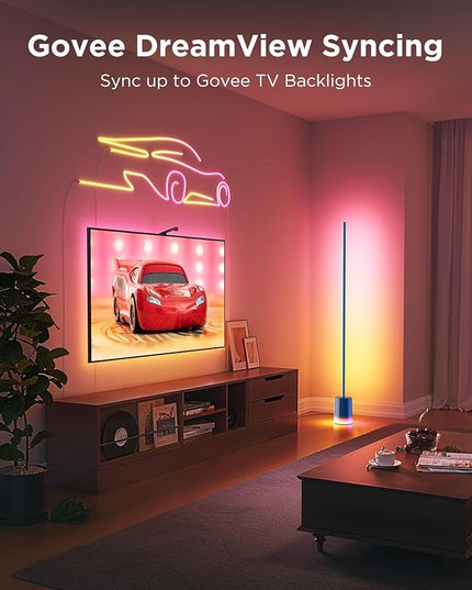 Govee Floor Lamp 2 with Matter, RGBIC, Warm Cool White LED, Alexa Compatible, 1725lm, Music Sync, Scene Modes, Smart Floor Lamp for Living Room, Bedroom, Blue(1 Pack)