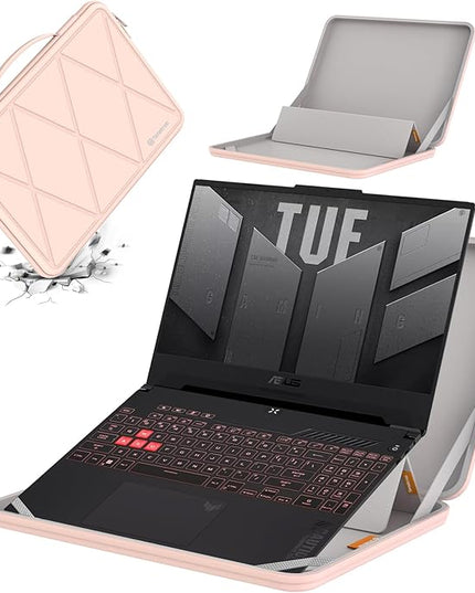Smatree MS86 Hard EVA Protective Sleeve with Stand Compatible for 15.6 inch ASUS TUF Gaming A15 2024/2023/2022, for 16 inch ASUS V16 V3607, for ROG Zephyrus M16/ROG Flow X16 2023/2022 Cover, Pink