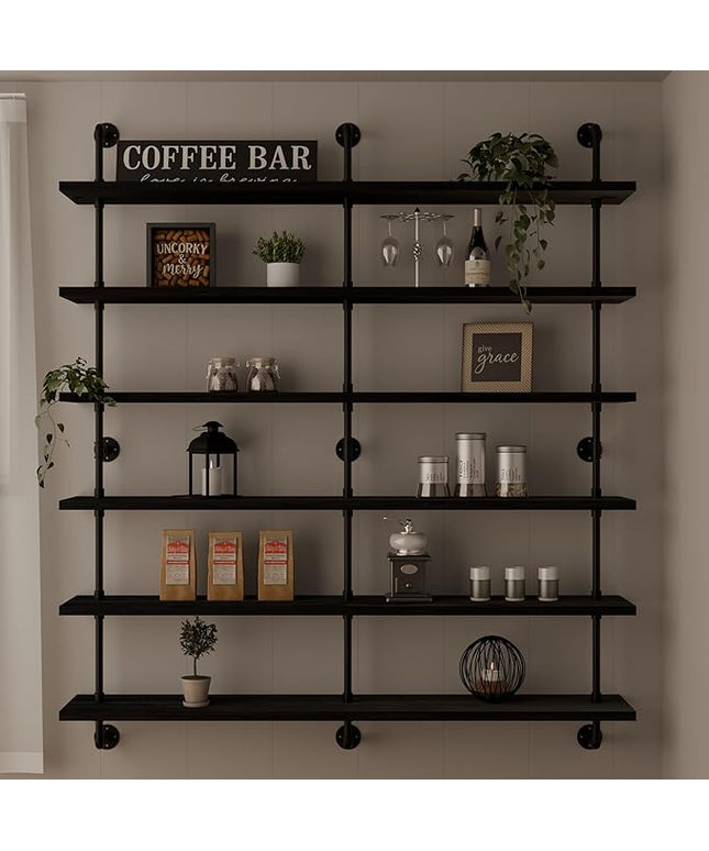 Floating Shelves for Wall Living Room Shelves Bookshelf Industrial Pipe Shelving Shelf Real Wood Planks 60 inch Rustic Wall Shelves Hanging Bookshelves Farmhouse Kitchen Bar Shelving