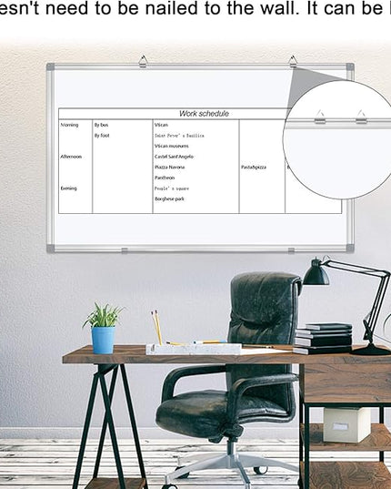 H-Qprobd White Board 36" x 24" Dry Erase Board for Wall Whiteboard 3' x 2' (2 Pack) Magnetic Presentation Board with Long Pen Tray, Wall-Mounted White Boards for Home, Office and School
