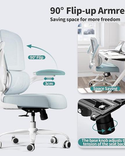 TRALT Office Chair - Ergonomic Desk Chair with Adjustable Lumbar Support, Mesh Computer Chair, Executive Chairs for Home Office Comfortable Lumbar Support (Navy Blue)