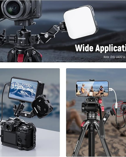 NEEWER Flexible Articulating Magic Arm with Dual Ball Heads, CNC Machined Aluminum Alloy with 1/4" Screws&Holes for Camera Monitor, LED Light, Microphone, Tripod, Compatible with SmallRig Cage, UA012