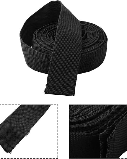Welding Protective Nylon Sleeve 25ft – Abrasion Resistant Flame Retardant Hose Cover for TIG/MIG/Stick Torch Cables, Plasma Torch and Hydraulic Lines, Black