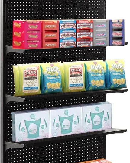 Eastern Tree Pegboard Display Stand, 3x6.5 Feet Gondola Retail Shelving Wall Display for Convenient Grocery Office Supply or Retail Stores, Standing Peg Board Display Rack with 20 Hooks